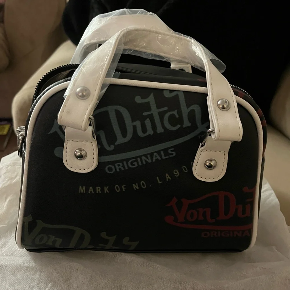 FASHION FAUX LEATHER VON DUTCH GRAFFITI BOWLING BAG - Picture 14 of 15